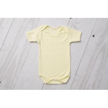 Imagem de Body bebê suedine manga curta 100% algodão - LETICIA CAT, Amarelo bb, 