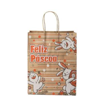 Imagem de Sacola kraft pascoa bunny g 23,5x17x28cm com 100 un. - TAMAROZZI EMBAL