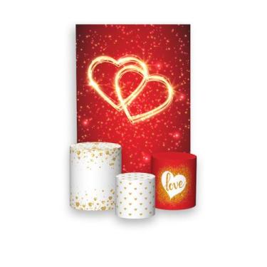 Imagem de Painel De Festa Vertical 1,50 x 2,20 + Trio De Capas Cilindro - Noivad