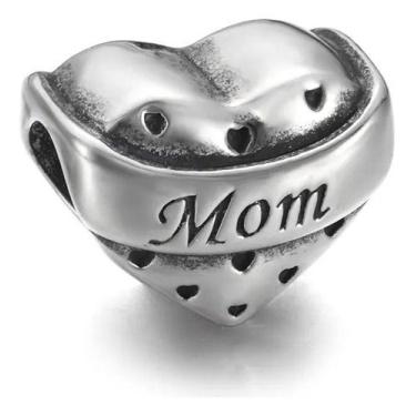 Imagem de Berloque Mom Coração Mãe Aço Inox