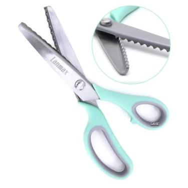 Imagem de Tesoura Profissional Escalope Para Tecido Papel Eva Couro - LANMAX