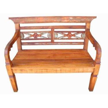 Imagem de Banco Namoradeira Rústico Peacock Madeira Demolição - Cód 1121 - Barro