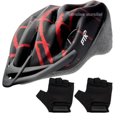 Imagem de Capacete Ciclismo Feminino Masculino Bike Ptk Ajustável Com Viseira + 