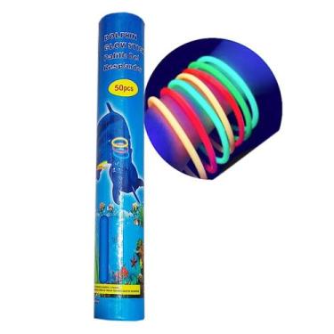 Imagem de Pulseira Neon Colorida Brilha no Escuro Fluorescente Festa Balada - Tu