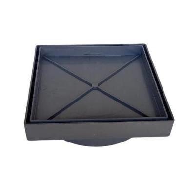 Imagem de Ralo Invisível 10x10cm Banheiro Cola Porcelanato Sifonado - Kortiz