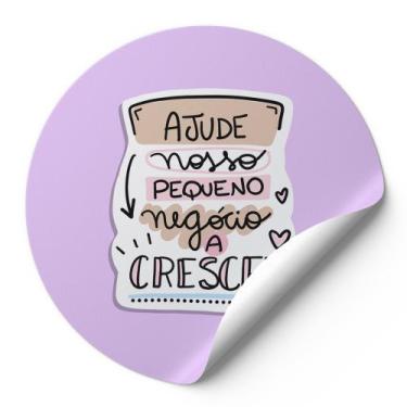 Imagem de 120 Etiquetas Auto Colante Adesivos Redondos Ajude Nosso Pequeno Negóc