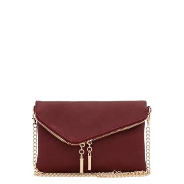 Imagem de FashionPuzzle Bolsa de noite com envelope, Borgonha, One Size