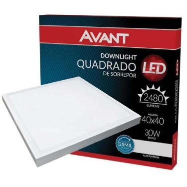 Imagem de Plafon Led Quadrado Sobrepor 40X40 Painel 30W 6500K Avant
