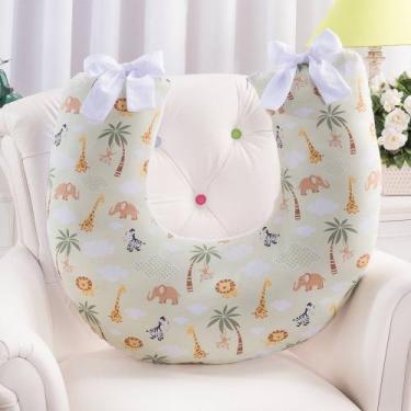 Imagem de Almofada Amamentação Travesseiro Multifunções Apoio De Bebê Firme e Ma