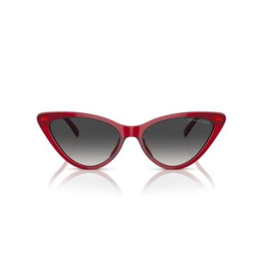 Imagem de Michael Kors Óculos de sol feminino Mk2195u Harbour Island com ajuste universal olho de gato, Gradiente vermelho/cinza escuro, 56 mm