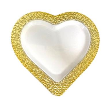 Imagem de Kit 12un Pratos Coração Luxo dourado Acrilico festa natal -  ARCÓLOR