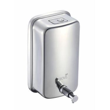 Imagem de Saboneteira Inox Liquido E Alcool Gel C/ Chave 1000 Ml - Biovis