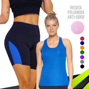 Imagem de Camiseta Regata Dry Fit MALHA FRIA  POLIAMIDA + Short Leg Legging REDI
