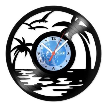 Imagem de Relógio De Parede Disco Vinil Diversos - Paisagem Praia - VDI-284 - Mo