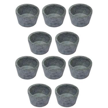 Imagem de Kit 10 Mini Molheira Tigela Molho Petisco Pedra Sabão 50ml - Industria