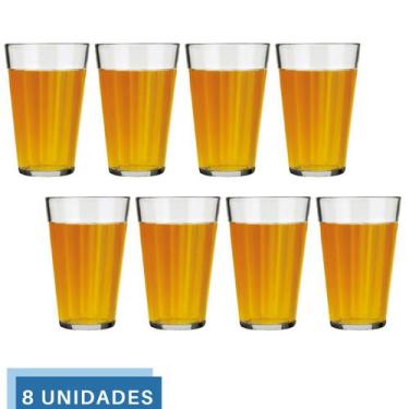 Imagem de Kit 8 Copo Americano Vidro Long Drink 450ml Cristal Nadir - NADIR FIGU