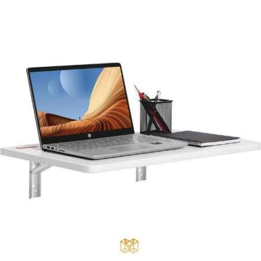 Imagem de Mesa de Estudo Dobrável para Quarto Suspensa Parede 80cm x 30cm Escrit