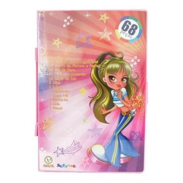 Imagem de Maleta escolar estampa menina com 68 peças - Union Oceano