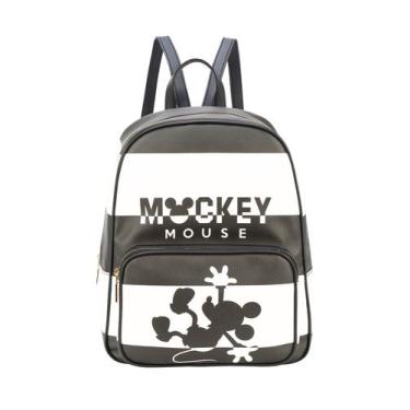 Imagem de  Bolsa Mochila Mickey Mouse Preta E Branca Original BMK78594