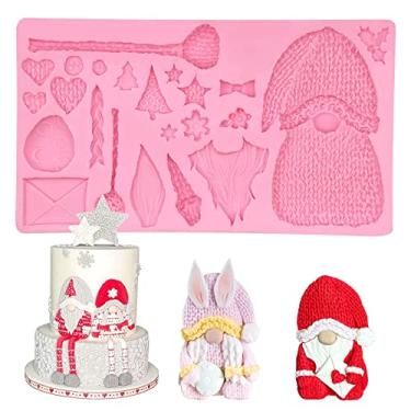 Imagem de Molde de fondant de Natal, moldes de silicone para decoração de bolo de boneca gnomo, chocolate, doces, açúcar, artesanato, argila, molde de resina para artesanato de açúcar, biscoitos, manteiga, pão