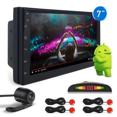 Imagem de Kit Multimídia Android + Câmera Ré + Sensor Ré Vermelho Fiat Strada 19