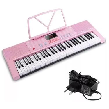 Imagem de TECLADO MUSICAL 300 TIMBRES 300 RITMOS, 3 MODOS TEACHING, ROSA, MODELO: M-T1280PK