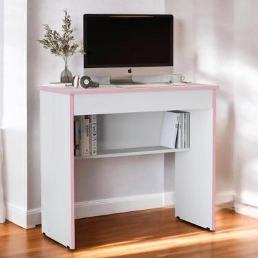 Imagem de Mesa Escritório 1 Gaveta Columbus 2.0 Branco Rosa