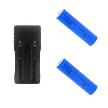 Imagem de Kit Carregador Duplo 2 Slot Mais 2 Bateria 18650, 14500 Bateria 26650,