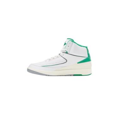 Imagem de Nike Tênis de corrida masculino Air Jordan 2 retrô, Branco/Verde da Sorte - Cinza de Aço LT, 42 BR