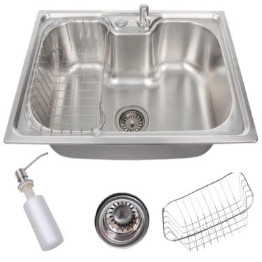 Imagem de Cuba para cozinha gourmet pia aço inox Com Acessórios,50x40cm
