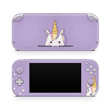 Imagem de TACKY DESIGN Capa de unicórnio compatível com Nintendo Switch Lite Skin, Kawaii Cute Purple Switch Lite Skin Vinil 3 m Adesivos Capa Completa