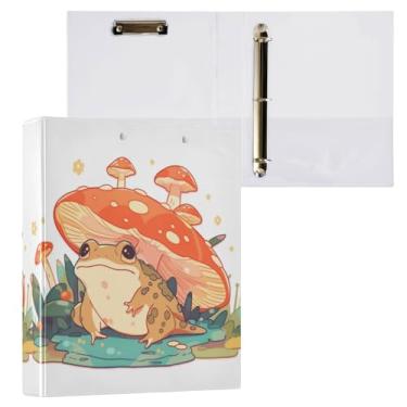 Imagem de Fichário de 3 anéis, pasta de arquivo sapo sob cogumelo comporta 200 folhas, armazenamento de arquivos para mulheres e homens, material de escritório escolar