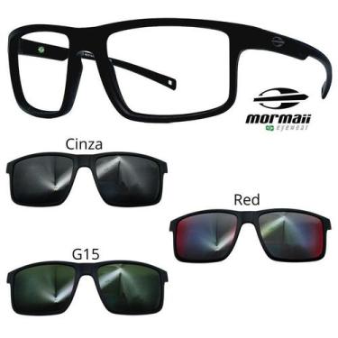 Imagem de Oculos Mormaii Swap 5 6127 A14 Preto Fosco Com 3 Clipons, Cinza, G15, 