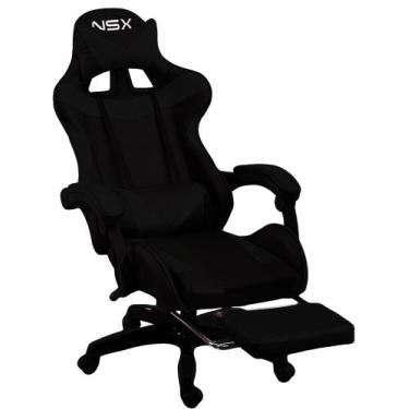 Imagem de Cadeira De Escritório Nsx Gamer Preta Com Estofado De Material Sintéti
