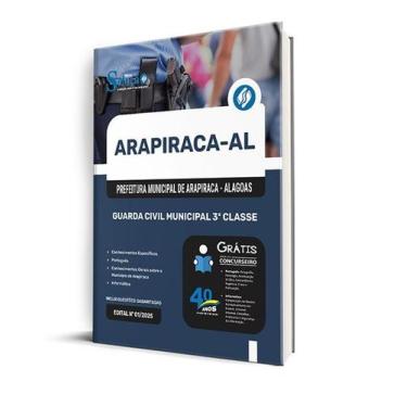 Imagem de Apostila Prefeitura de Arapiraca - AL  - Guarda Civil Municipal 3ª Cla