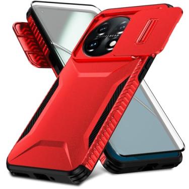 Imagem de Asuwish Capa de telefone para OnePlus 11 5G com protetor de tela de vidro temperado e capa de câmera deslizante robusta híbrida à prova de choque acessórios para celular One Plus11 1 Plus 1plus11 One+
