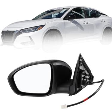 Imagem de Motoforti Espelho retrovisor lateral de substituição do lado direito para NISSAN SENTRA 2020-2022 preto 3 pinos ajuste manual de vidro retrovisor dobrável não aquecido