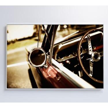 Imagem de Quadro retrovisor carro clássico - Decor&Quadros, 60x40 cm, Vidro Impr