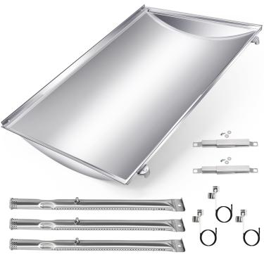 Imagem de Hiorucet Peças de reposição para churrasqueira Charbroil Tru-Infrared 3 queimadores 463250512, 463251713, 463250511, 466250511, aço inoxidável G517-6600-W1, queimador, ignição e tubos de transporte.