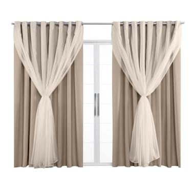 Imagem de Cortina Blackout Tecido Com Voil 4,00M x 2,30M Sala Quarto Escritorio Para Varão Simples