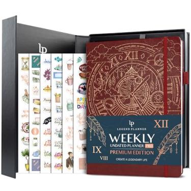 Imagem de Legend Planner PRO Premium – Planejador grande sem data semanal, mensal e de orçamento com rastreador de hábitos – Organizador de vida para gerenciamento de tempo e tarefas, definição de metas e