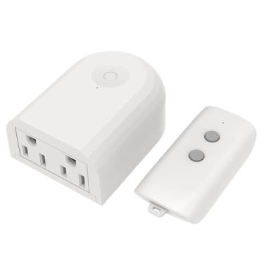 Imagem de Teklectric Tomada de Controle Remoto Interno com 2 Plugues Aterrados, Tomada Sem Fio de Alcance de 80 Pés para Ventiladores, Dispositivos Elétricos, Luzes de Natal-1875 Watts 15A 1/2 Hp para Serviço P