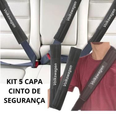 Imagem de Kit 5 Capas Protetor Cinto Segurança Preta Espumada Automotivo Volkswa