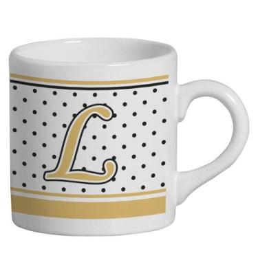 Imagem de Caneca Small Alfabeto Poá Branco 180ml - Cerâmica Regina