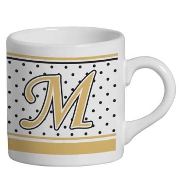 Imagem de Caneca Small Alfabeto Poá Branco 180ml - Cerâmica Regina