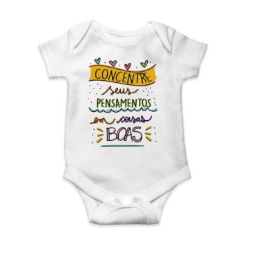 Imagem de Body Bebê Infantil Personalizado E Fofo Frase Motivacional Concentre S