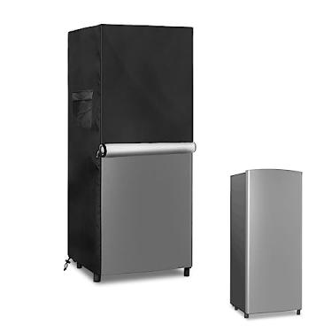 Imagem de Sobana Capa Para Freezer Vertical, Impermeável Geladeira Externa Com Zíper Duplo Freezers Verticais Compactos De 5 A 7,5 Pés Cúbicos (23" L X 23" P 56" A, Preta)