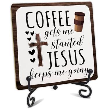 Imagem de Xendelow Presentes Cristãos Para Mulheres E Homens, Decoração De Mesa Centro, Presente Espiritual, Religiosos, Placa Madeira Com Suporte, Acessórios Estação, Bar, Canto