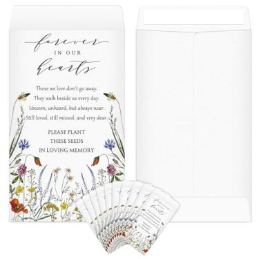 Imagem de Fumete Pacote com 120 envelopes de moedas de memorial kraft pequenos envelopes de moedas plantas, pacotes de flores pequenos pacotes de celebração da vida para funerais, perda do ente querido, 12 x 6
