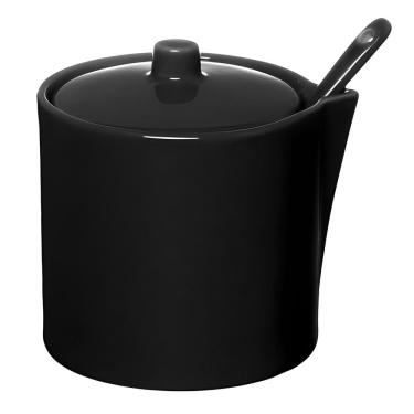 Imagem de Açucareiro com Colher  em Porcelana Manhattan Preto 300ml